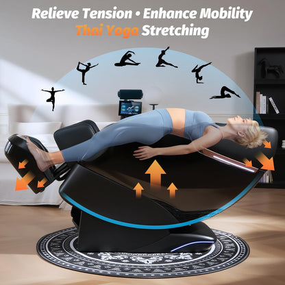 KTENTITO Massage Chair Full Body, 2026 Zero Gravity SL-Track Shiatsu Massage Chairs Recliner with AI Voice, LED Backlight Remote Control, Waist & Calf Heating, Phone Joystick and Holder, G6 Black