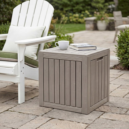 MAKINO 275 Gallon Resin Outdoor Storage Box, Waterproof Deck Box with Lockable Lid, Outside Storage Box for Patio Furniture, Pool Accessories, Garden Tools, Storage Bench for Backyard, Coffee