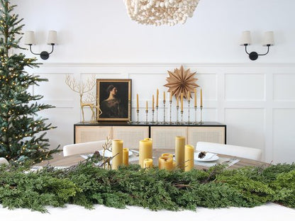 Artiflr Christmas Pine Garland Greenery Decoration Clearance, Artificial Cedar Branches Cypress Garland for Holiday Fireplace Mantel Table Centerpiece