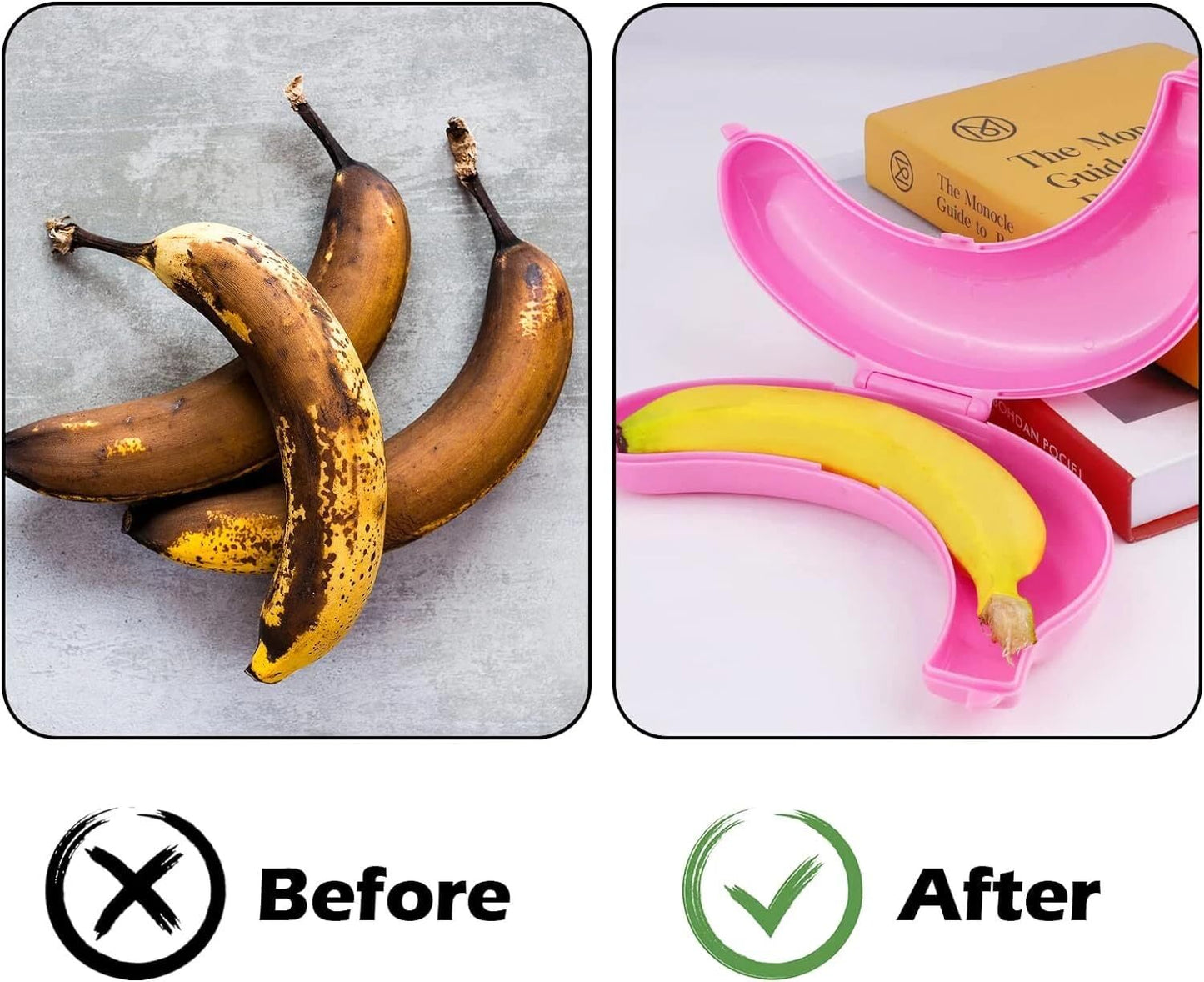 HywkingGrt 3pcs Banana Holder Case, Banana Keeper BPA-Free Outdoor Travel Case, Banana Container Outdoor Travel, Fruit Cover for Picnic, Hiking
