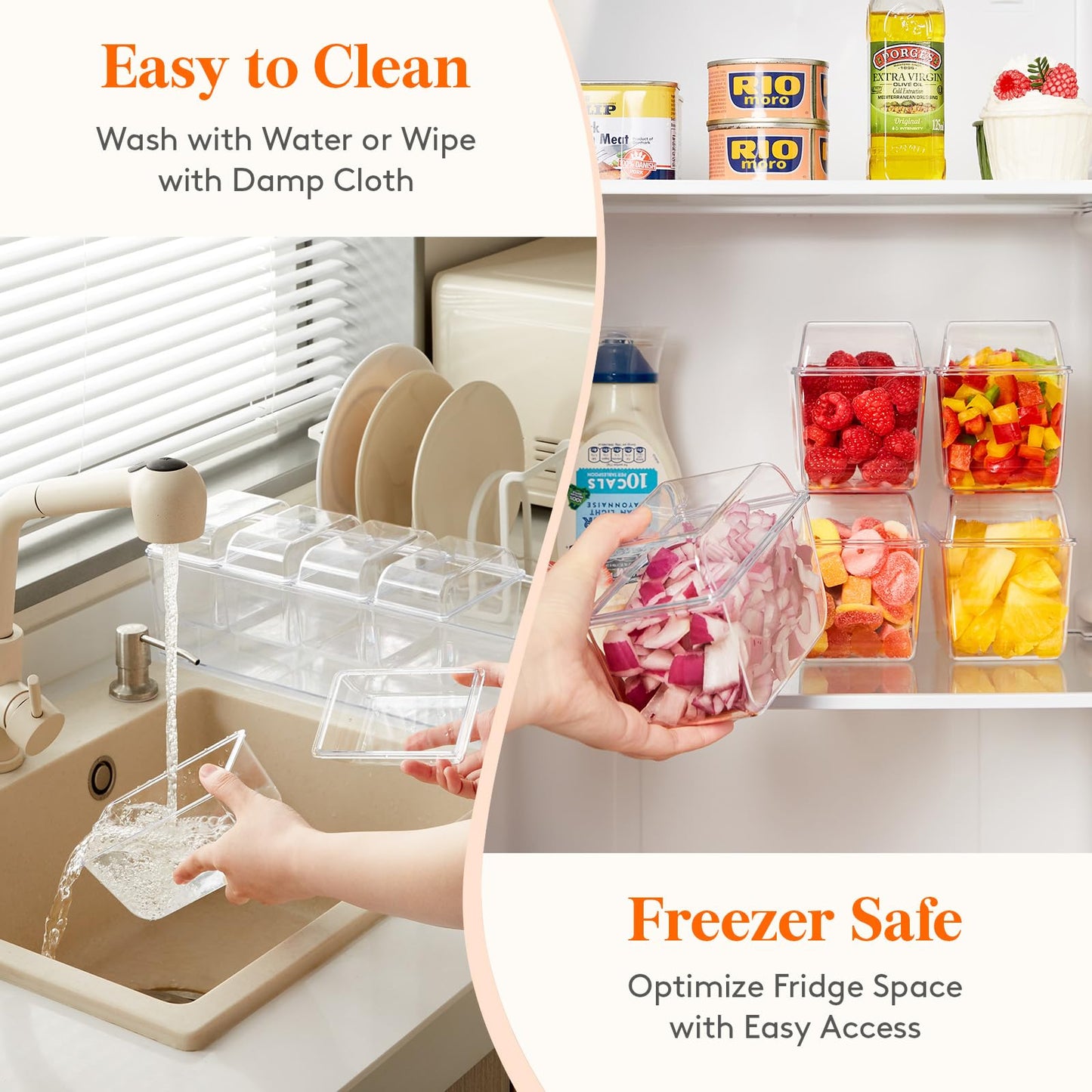 Lifewit Taco Bar Serving Set for Party with 5 x 20 oz Containers & Components, Ice Chilled Condiment Caddy Organizer, Garnish Serving Tray Platter for Mimosa Bar Accessories, Fruit, Salad, Food