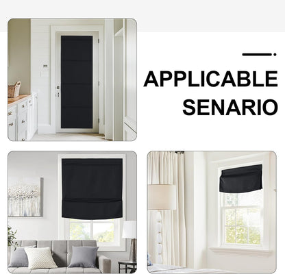 NICETOWN Magnetic Blackout Curtains - Thermal Insulated Privacy Blinds for French Doors | 27" x 64", Black