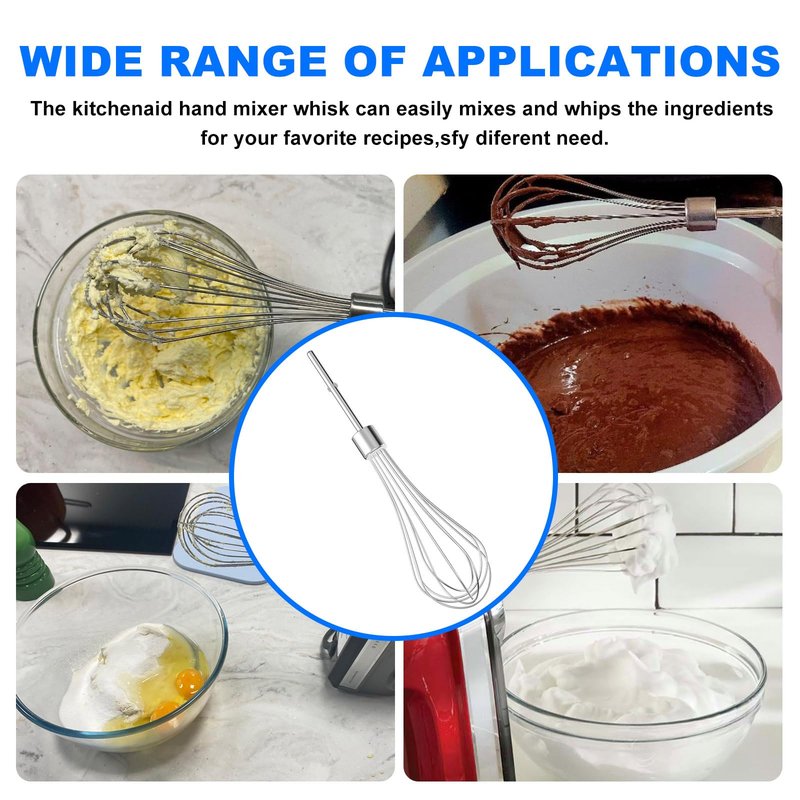 Kitchen Hand Mixer Whisk Attachments FOR KitchenAid Whisk KHMPW,KHM512BM KHM2B, AP5644233, KHM3, KHM5, W10720799, Kitchenaid Egg Beater - 2 Pack