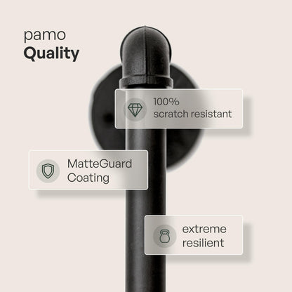 pamo Industrial Pipe Clothing Rack with Shelf - 660 lbs Capacity - Clamping Clothes Rack and Walk In Closet with Oak Shelf for Wardrobe