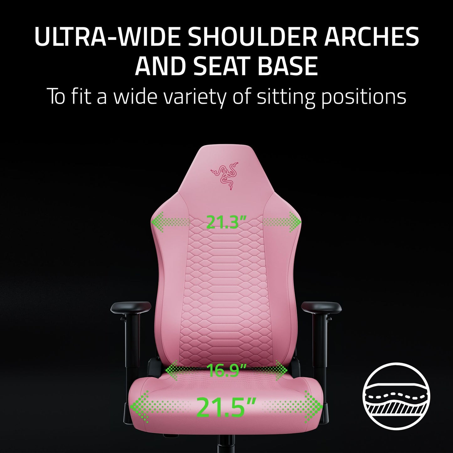 Razer Iskur V2 X NewGen Ergonomic Gaming Chair — Built-in Lumbar Support, Cooltouch Gen-2 EPU Leather, Ultra-Wide Seat Base, Adjustable 152 Degree Recline, Foam Cushions — Quartz
