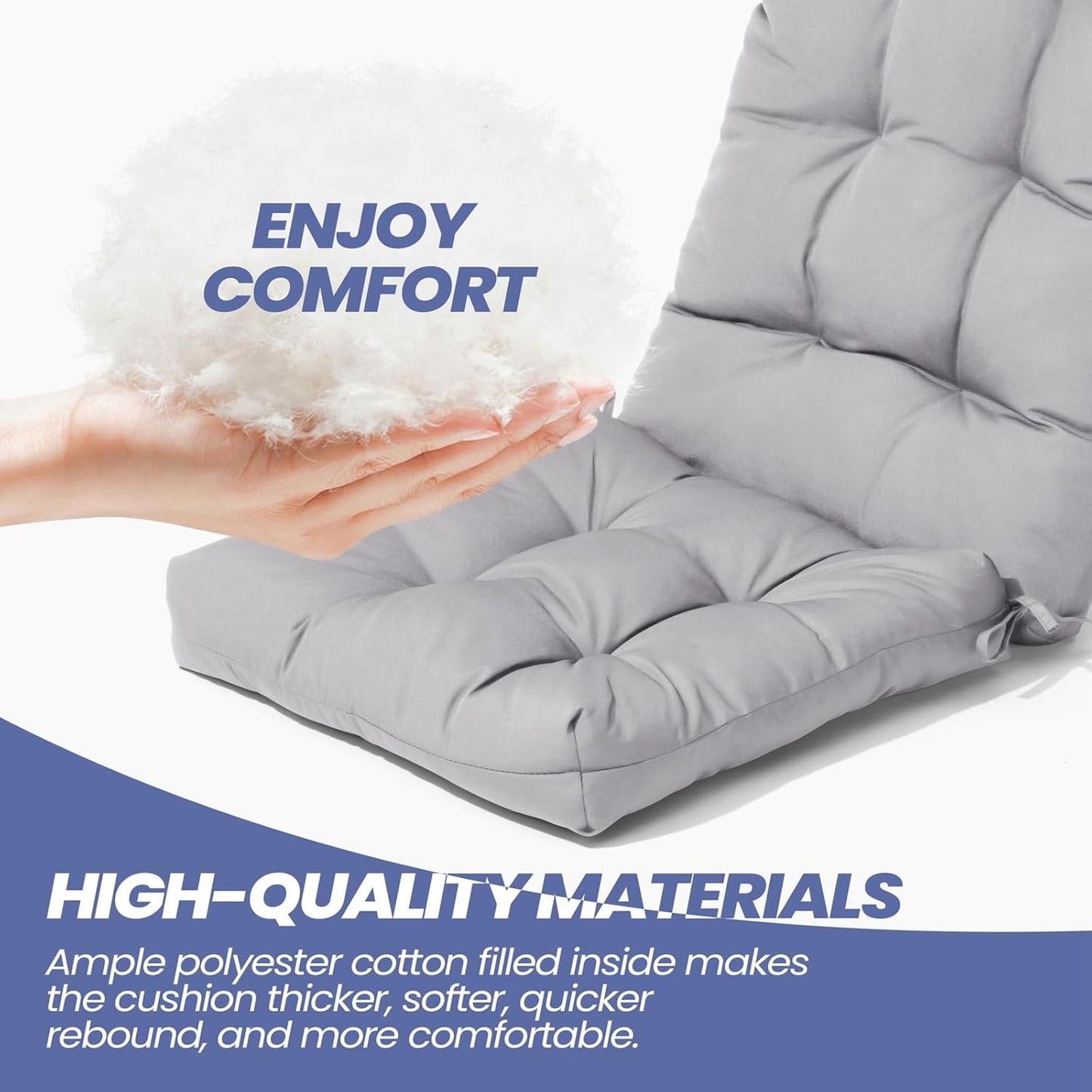 50x20x4 Inch, Crestlive Products Adirondack Chair Cushion, Outdoor Rocking Chair Cushion Water Resistant High Back