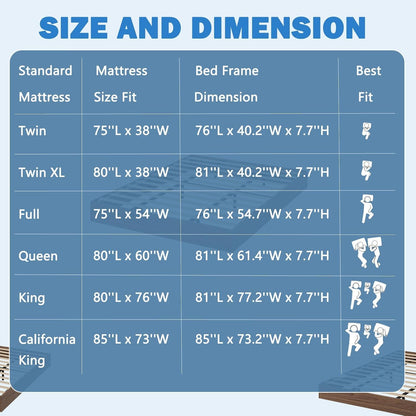 GarveeHome California King Wood Platform Bed Frame,Wooden Bed Frame Without Headboard, Wood Slat Support,No Box Spring Needed, Easy Assembly