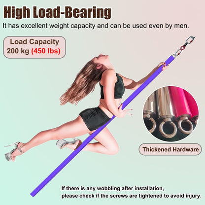 Minglez 6.6 ft / 9.8 ft Flying Pole for Aerial Dance, Portable Stripper Dancing Pole for Exercise, Professional Suspension Fitness Tube for Pub/Apartment(Black,3.0m/9.8ft)