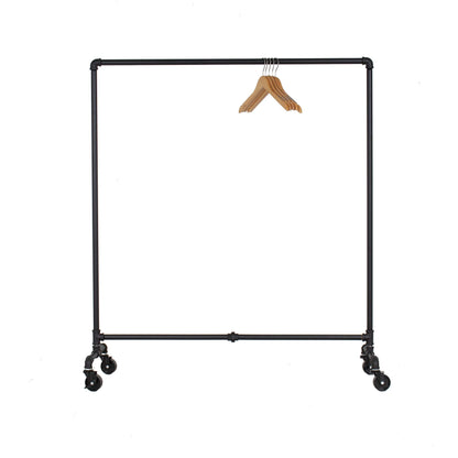 William Roberts Vintage Industrial Pipe Heavy-Duty Rolling Clothing Rack