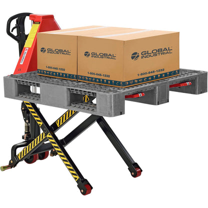 Global Industrial Manual High-Lift Skid Jack Truck, 3300 Lb. Capacity, 21" x 45" Forks