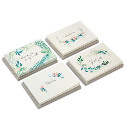 Hallmark Thank You Cards with Envelopes for Weddings, Bridal Showers, Baby Showers, Graduations (48 Assorted Blank Cards with Envelopes) Simple Florals and Greenery Note Cards