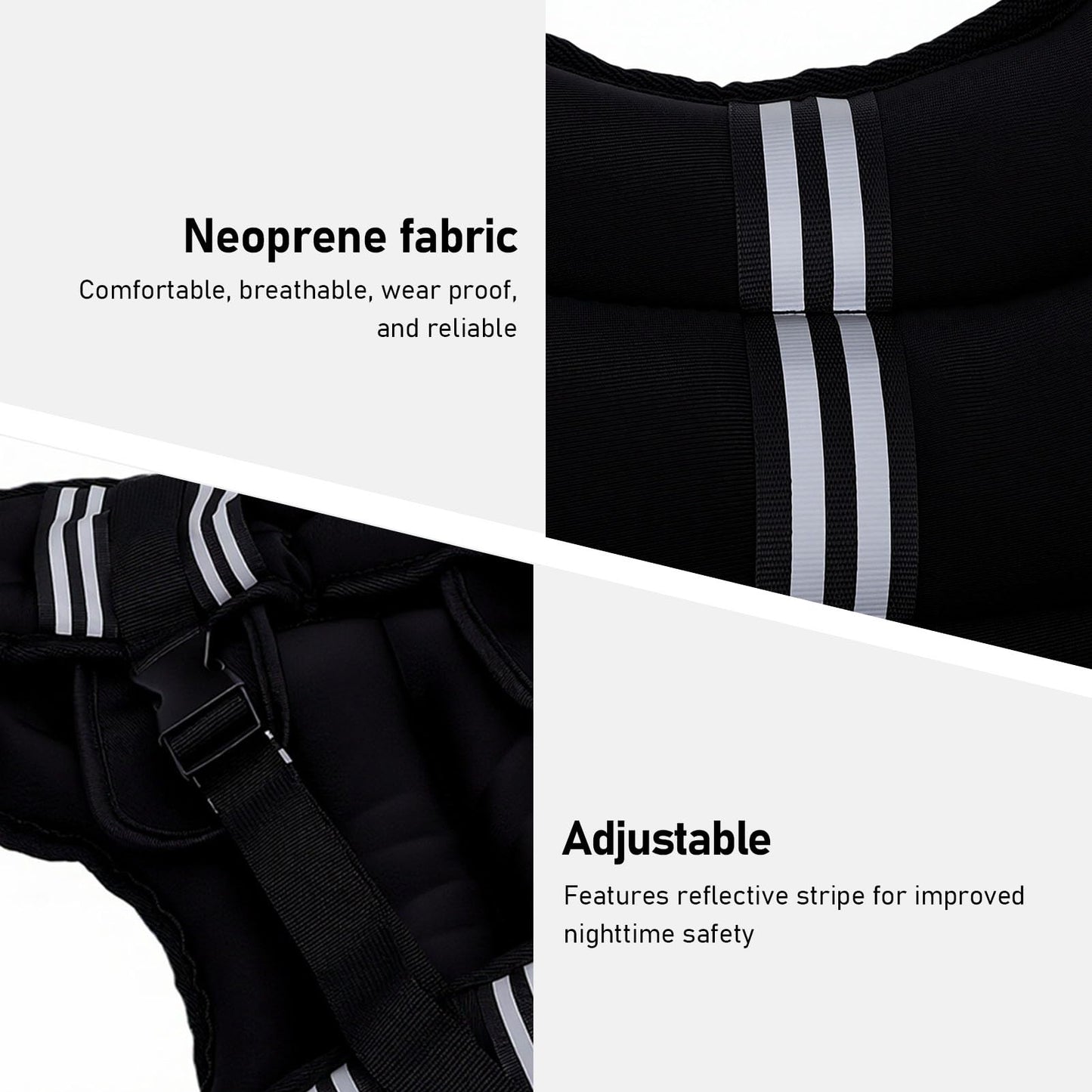 Luocute Weighted Vest, Adjustable Neoprene Body Weight Vest with Reflective Stripe for Men Women Strength Training Running Workout Jogging (5KG)