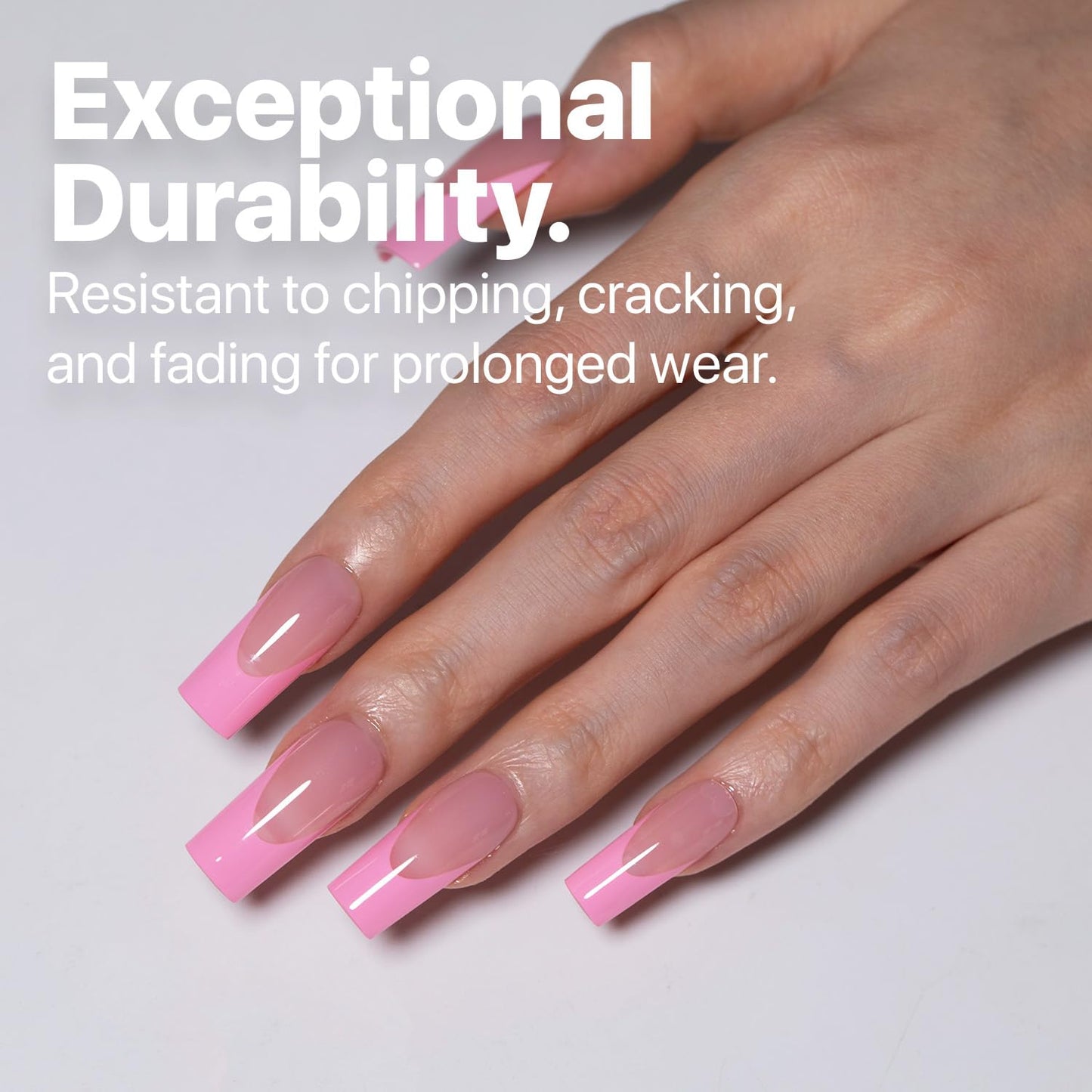SXC Cosmetics French Tip Press On Nails - Skin Tone Nude and Color Series, Short Coffin X-Pro Tips Starter Kit ST119KIT