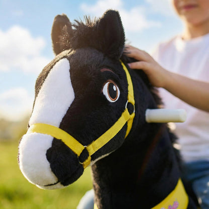 PonyCycle Ride on Toys Riding Black Horse Toys No Battery Required (with Brake/ 30" Height/Size 3) Pony Rider Walking Animals Rocking Horse Ride on Horse for Kids Riding Toys E338
