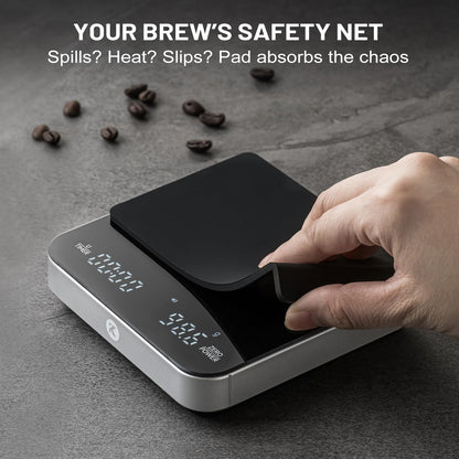 KitchenTour CaféMetric Coffee Scale with Timer 0.1g/2000g - Precision Small Scale for Espresso & Pour Over - Mini Scale with LED Display Recharge Black