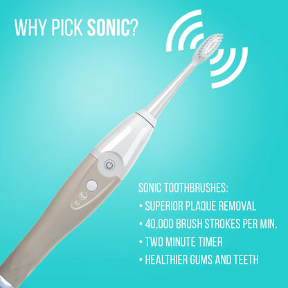 Tao Clean UV Sanitizing Sonic Toothbrush and Cleaning Station, Electric Toothbrush, Dual Speed Setting, White