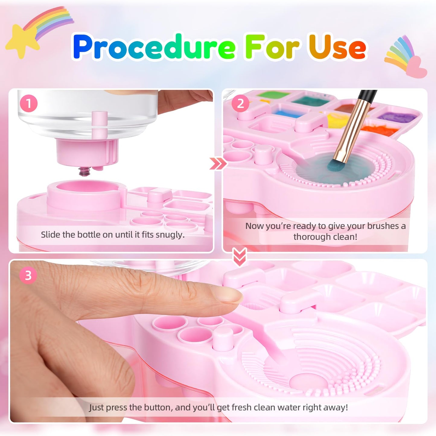 Paint Brush Cleaner Tool - Brush Washer Painting Station, Paintbrush Cleaners Water Dispenser Circulation, Art Acrylic Cleaning Watercolor Rinser for Kids Adult Artist