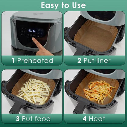 COSORI Small Air Fryer Liners - 100PCS Disposable Parchment Paper Sheets | 4.7 Inch Square for 2 QT Air Fryer