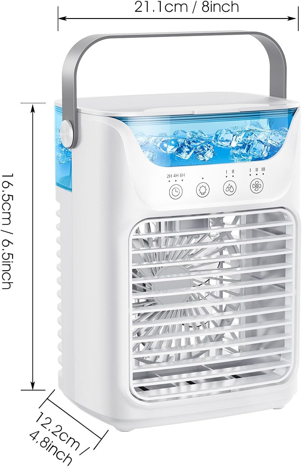 Personal Air Cooler - Portable Air Conditioner, 3 in 1 Air Cooling Fan with 3 Wind Speeds, Large Water Tank, Colorful