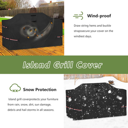 Osileyo 78 Inch Island Grill Cover - 600D Heavy Duty Waterproof All Weather Protection Outdoor Cover,Black