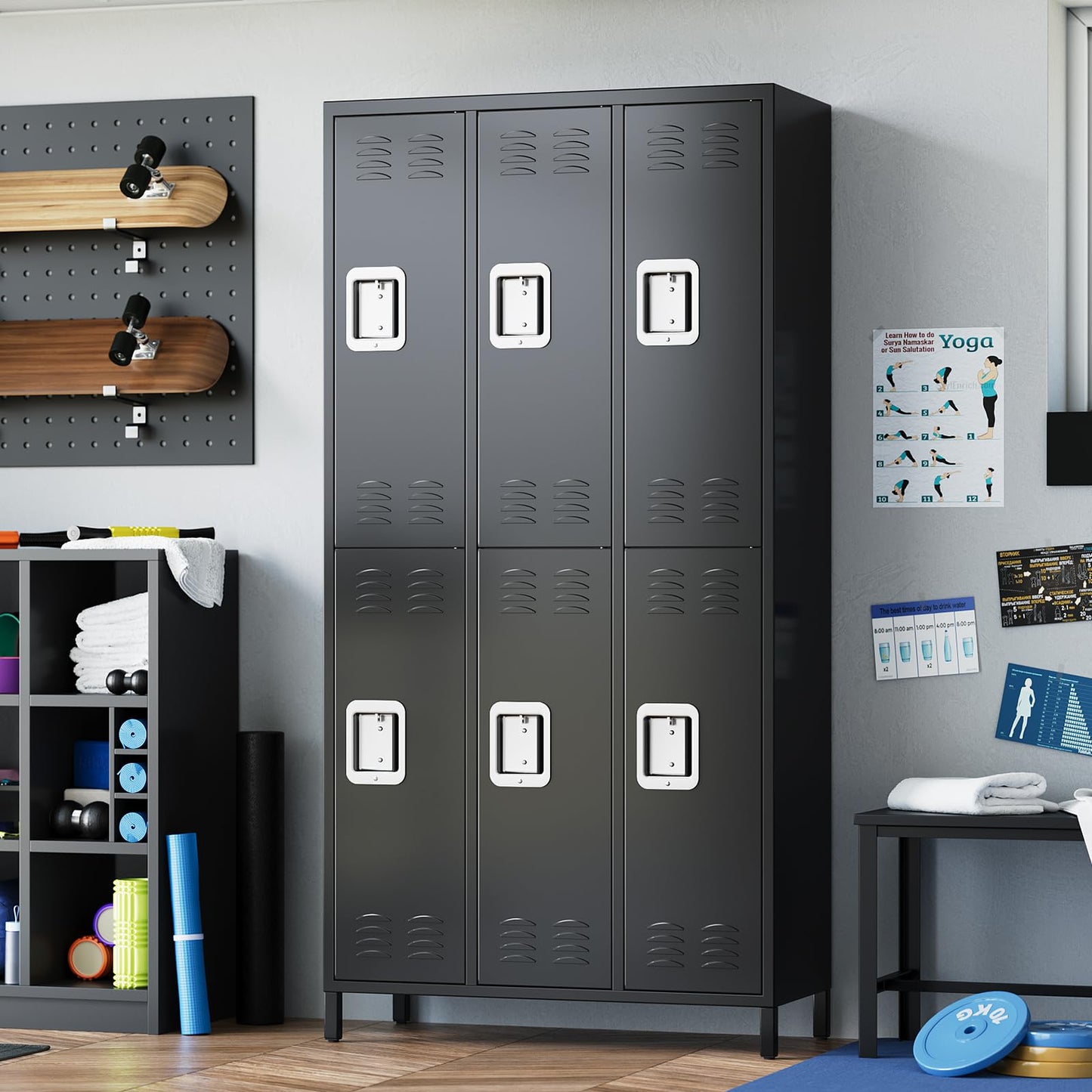 TrailBlaze Metal Lockers for Employees, 6 Doors Steel Metal Locker for School Office Gym Bedroom Home, Industrial Garage Locker Storage Locker, Assembly Required