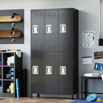 TrailBlaze Metal Lockers for Employees, 6 Doors Steel Metal Locker for School Office Gym Bedroom Home, Industrial Garage Locker Storage Locker, Assembly Required