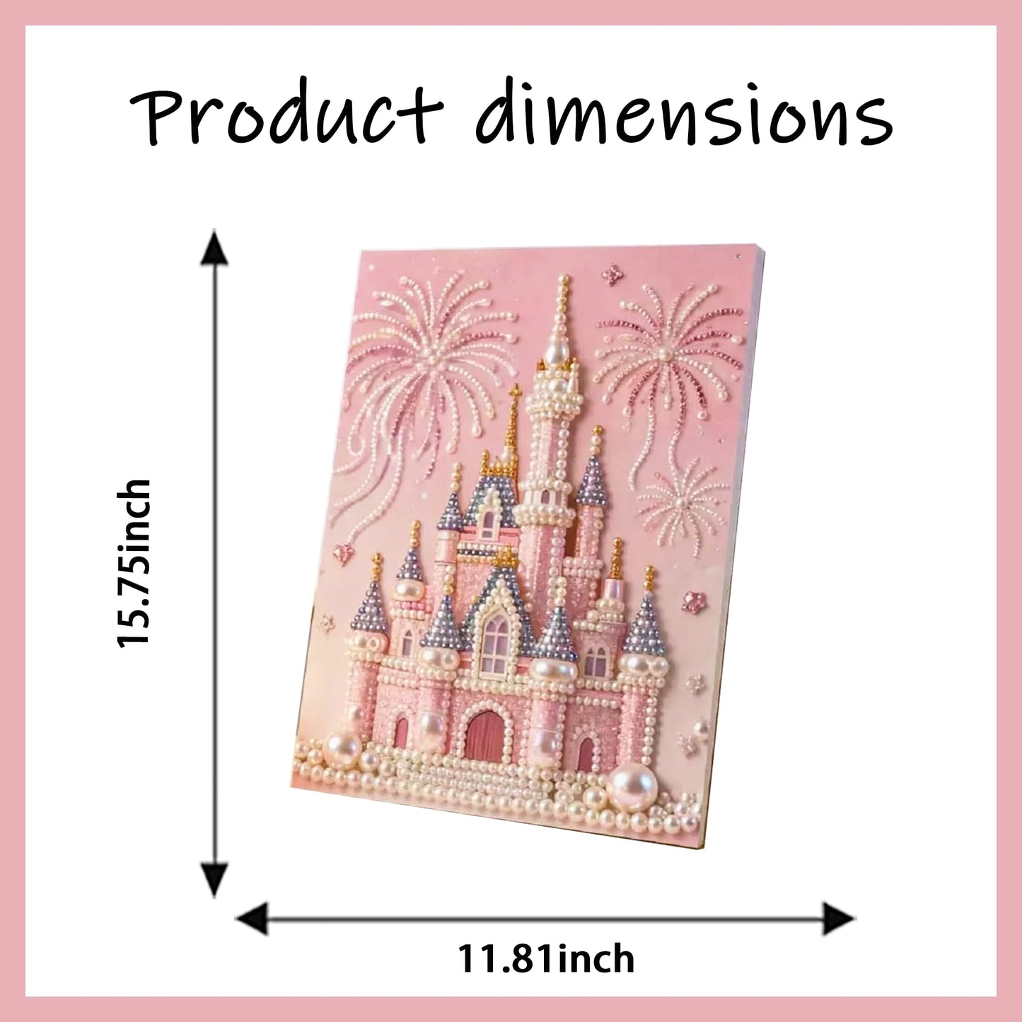 CuddleJunk Diamond Pearl Painting Kit for Adults - DIY Art Canvas 11.81x15.75 Sunflower Rose Cherry Ocean Themes - Stress Relief Craft Supplies Home Decor (Castle)