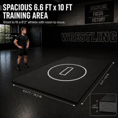 BELINOVA Flexi-Roll Portable Training Mat – 10ft x 5ft Professional Wrestling Flooring for Home Gym & Martial Arts – Quick Setup Padded Mat for MMA, Judo, BJJ and Functional Fitness