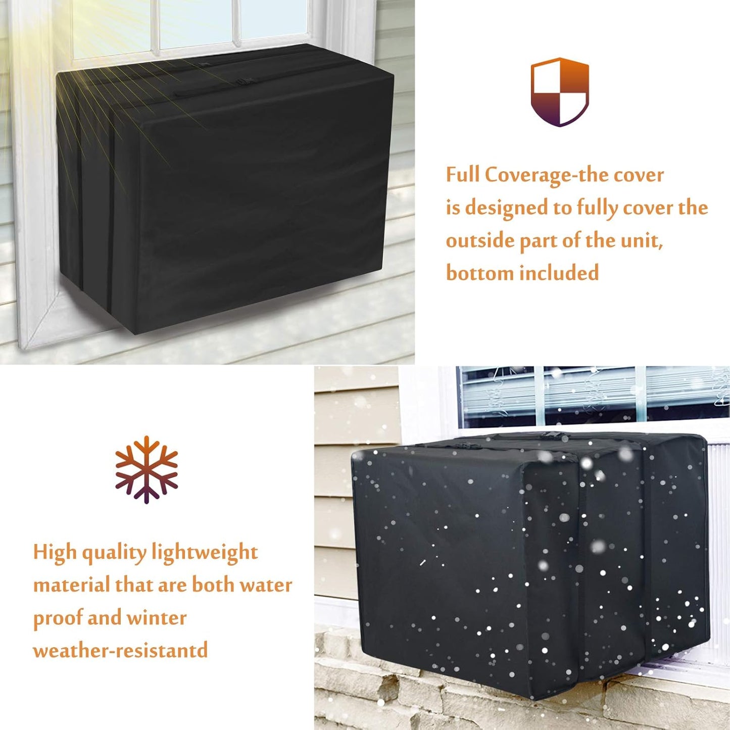 Foozet Window Air Conditioner Cover for Outside Unit, Large 27"W x 23"D x 18"H, 420D