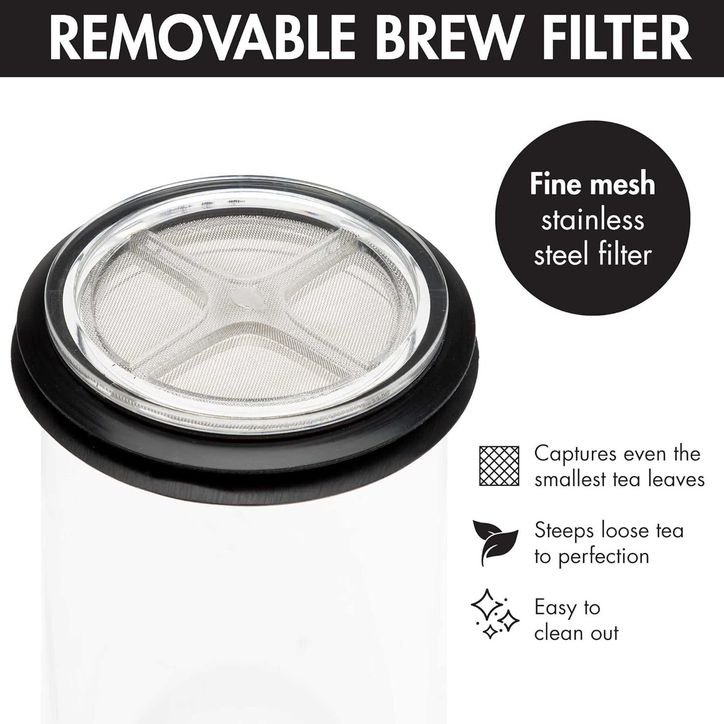 Primula Press and Go Iced Tea Maker - Travel Tumbler, Infuser Bottle, 16-Ounce, Black, Dishwasher Safe