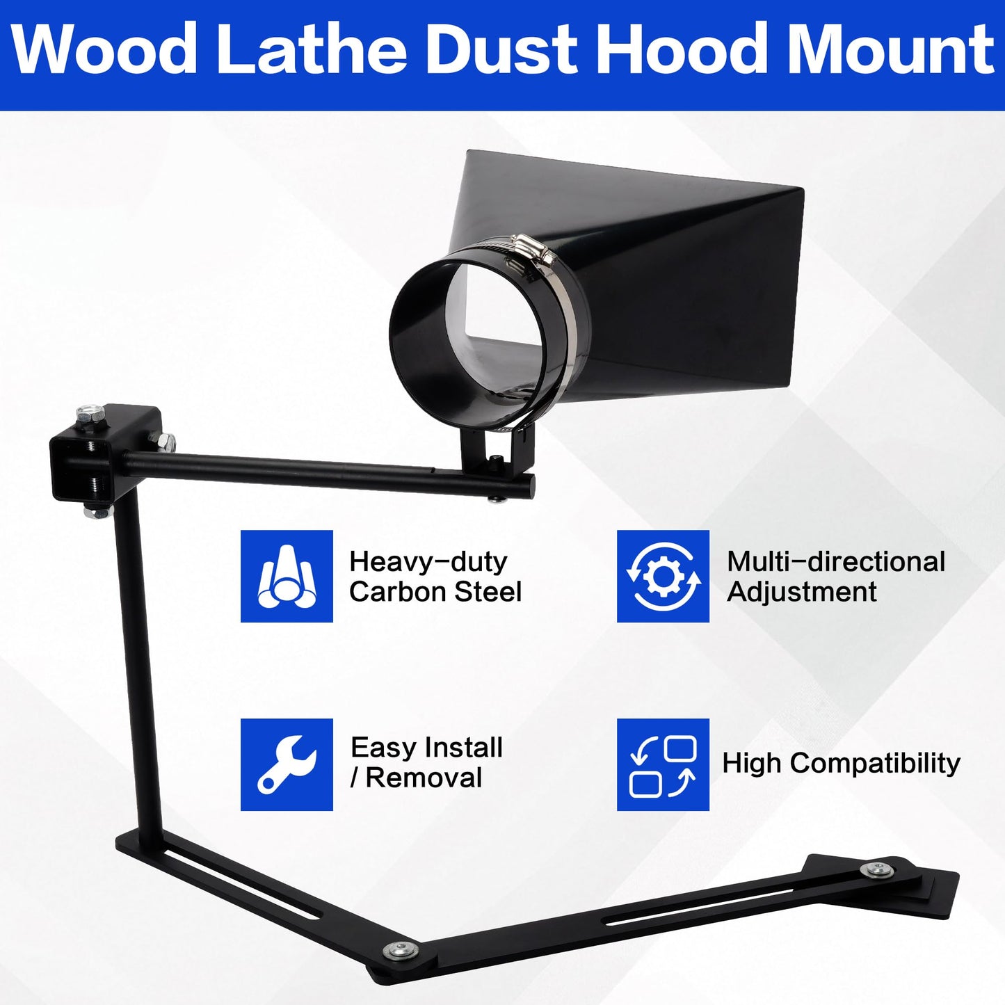Woodturning Dust Hood, Lathe Dust Collection with Adjustable Stand for Effective Dust Extraction Collection, Wood Lathe Accessory, Woodworking Tools for Reduce the Amount of Dust in Air/Floor