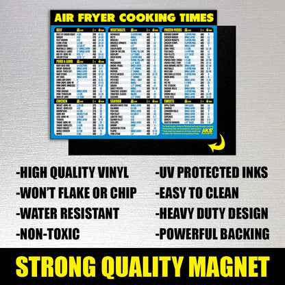 Air Fryer Magnetic Cheat Sheet - Large Print Easy to Read Airfryer Accessory - Air Fryer Cooking Times Chart Magnet, Airfry Cookbook Guide, Kitchen Cheat Sheet, Airfryer Oven Accessories 2025 (Red)