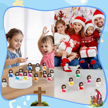 Skiennix 200PCS Mini Jesus Figurines - Colorful Tiny Religious Gifts for Easter Egg Stuffers