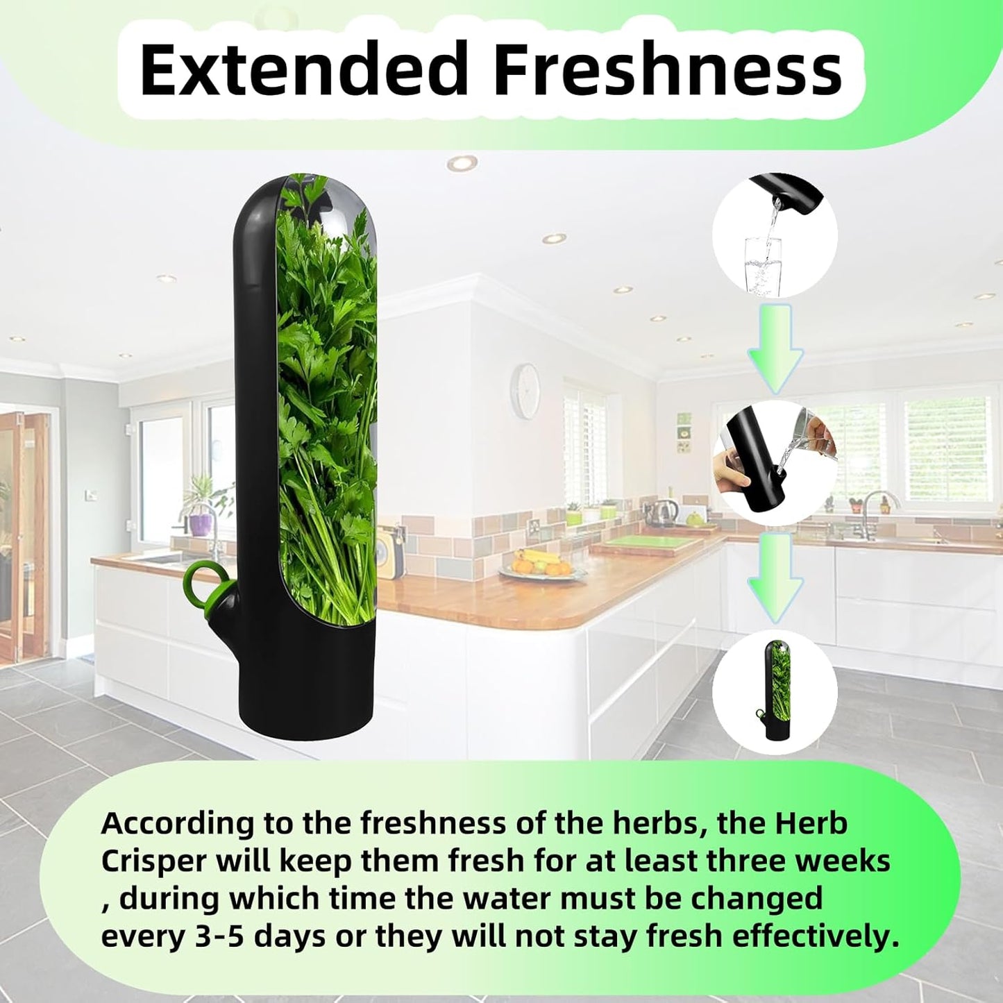 HAPSAON 2-3 Herb Saver for Refrigerator, Herb Keeper for Containers for Refrigerator Keeper for Herb Storage Containers