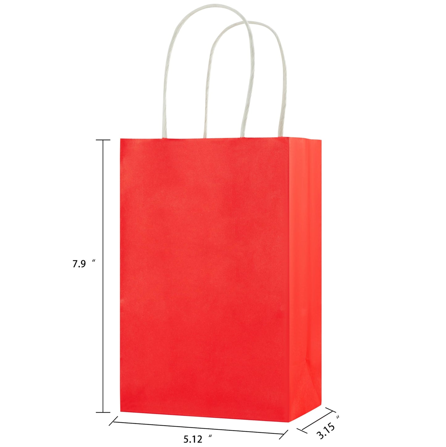SUNCOLOR 24-Pack Rainbow Gift Bags with Handles, 8" Multi-Color Paper Party Favor Bags for Goodies. Birthdays, Events, Classrooms & Celebrations