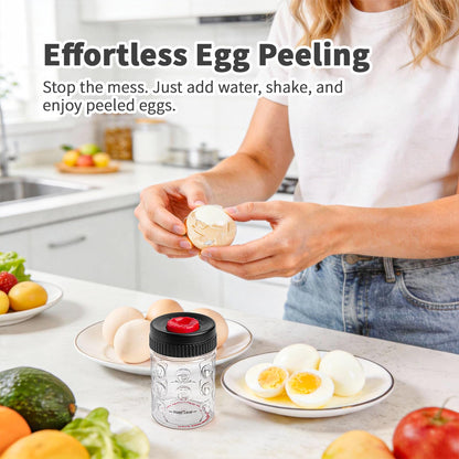 Luvan Egg Piercer & Peeler - 2-in-1 Egg Poker and Cracker Tool for Boiled Eggs with Built-in Hole Puncher & Quick Shake Shell Opener for Cooking, Salads, Deviled Eggs, and Breakfast Prep