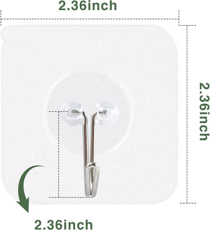 AROIC 58 Packs Adhesive Hooks for Hanging - Heavy Duty Self Adhesive Wall Hooks 20 lbs (Max)