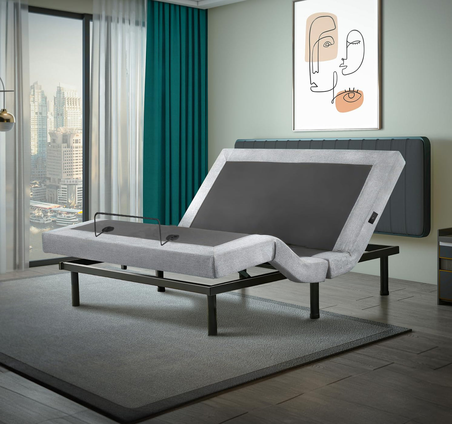 Irvine Home Collection Full Adjustable Bed Base | Full Body Massage | USB Ports | Zero Gravity | Anti-Snore | Memory Positions | Under Bed Lighting | Wireless Remote | Zero Clearance