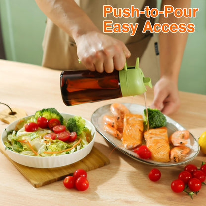 Oil Sprayer for Cooking, 2 In 1 Oil Dispenser and Oil Sprayer (Black+Dark Brown)