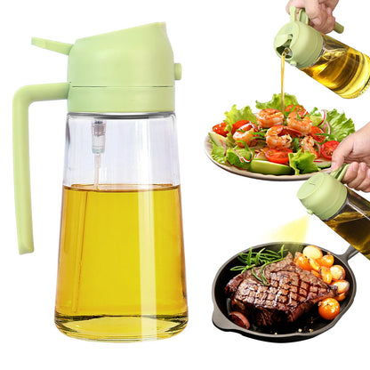 Oil Sprayer for Cooking, 2 In 1 Oil Dispenser and Oil Sprayer (Black+Dark Brown)