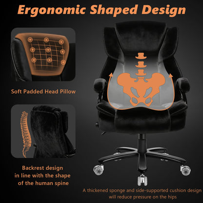 Indulgear 500lbs Fabric Big and Tall Office Chair,500lbs Heavy Duty Office Chair for Heavy People, High Back Executive Computer Chair with Adjustable Lumbar Support, Dual Rubber Wheel