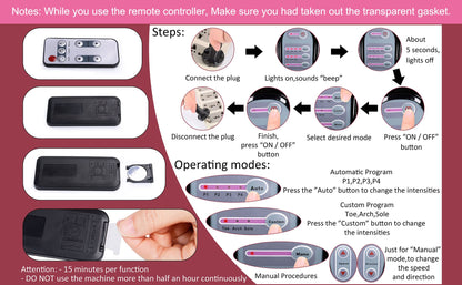H&B Luxuries Shiatsu Foot Massager Machine with Remote Controller, Kneading and Rolling Home Massagers for Feet, Ankle, Calf, Leg, Ideally for Men, Women, Father, Mom Parents and The Elderly, Red