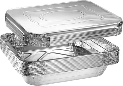 Green Direct Disposable Aluminum Foil Baking Pans with Lids - Half Size (9 x 13 inch) - Pack of 10