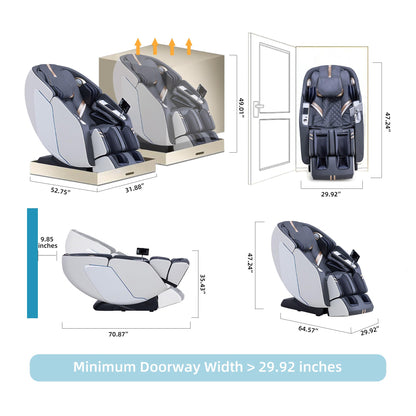 MassaMAX 4D Full Body Massage Chair for Daily Comfort Upgrade-Yoga Stretch, AI Voice Control, 55" SL Track, Zero Gravity, Extendable Footrest, 15 Modes, Foot Rollers, Waist & Calves Heating with Cover