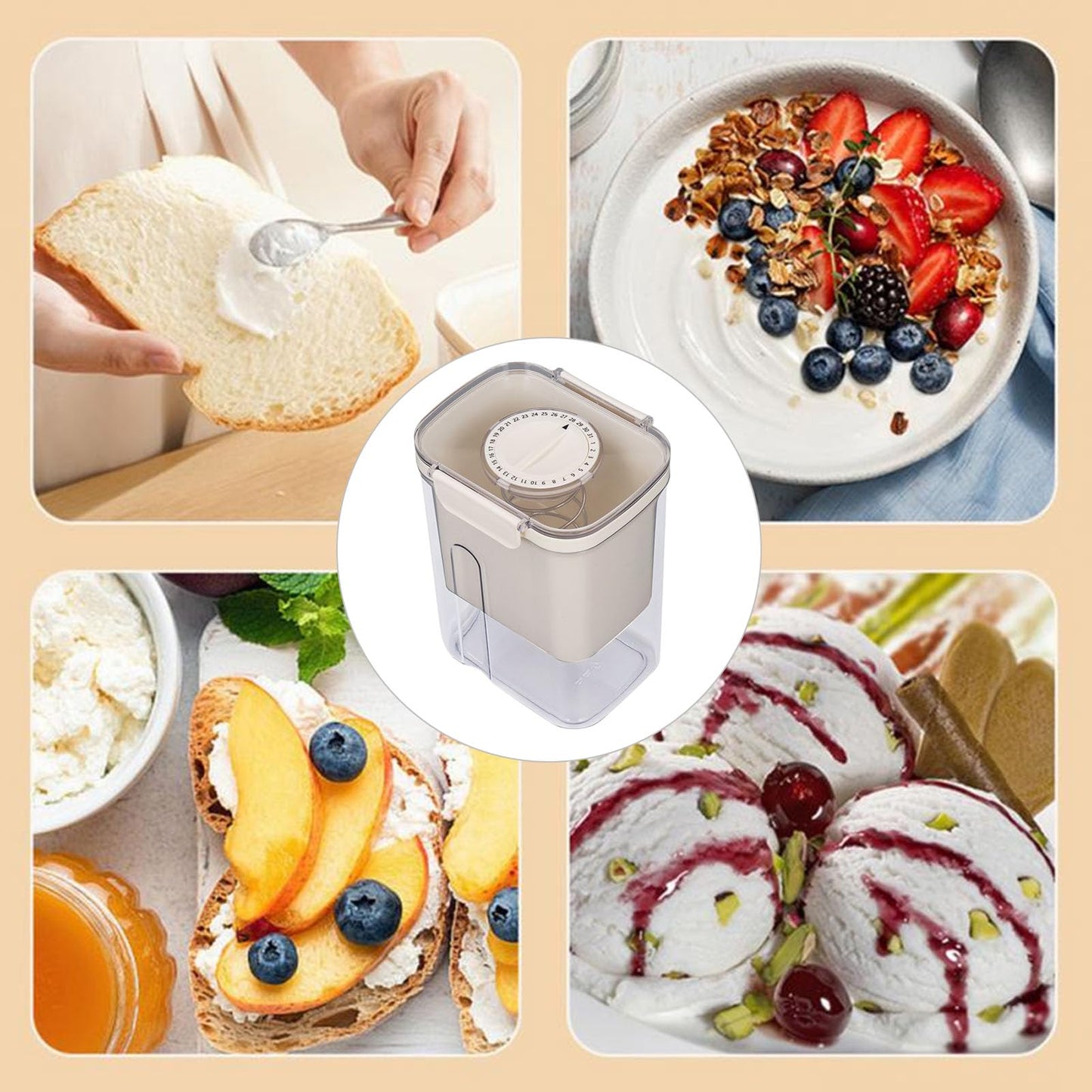 Greek Yogurt Strainer, Yogurt Strainer Cheese Strainer with a Fine Mesh Bag and Lid Leakproof Filter Nut Milk Maker 1100 ML DIY for Making Thick Greek Yogurt Soybean