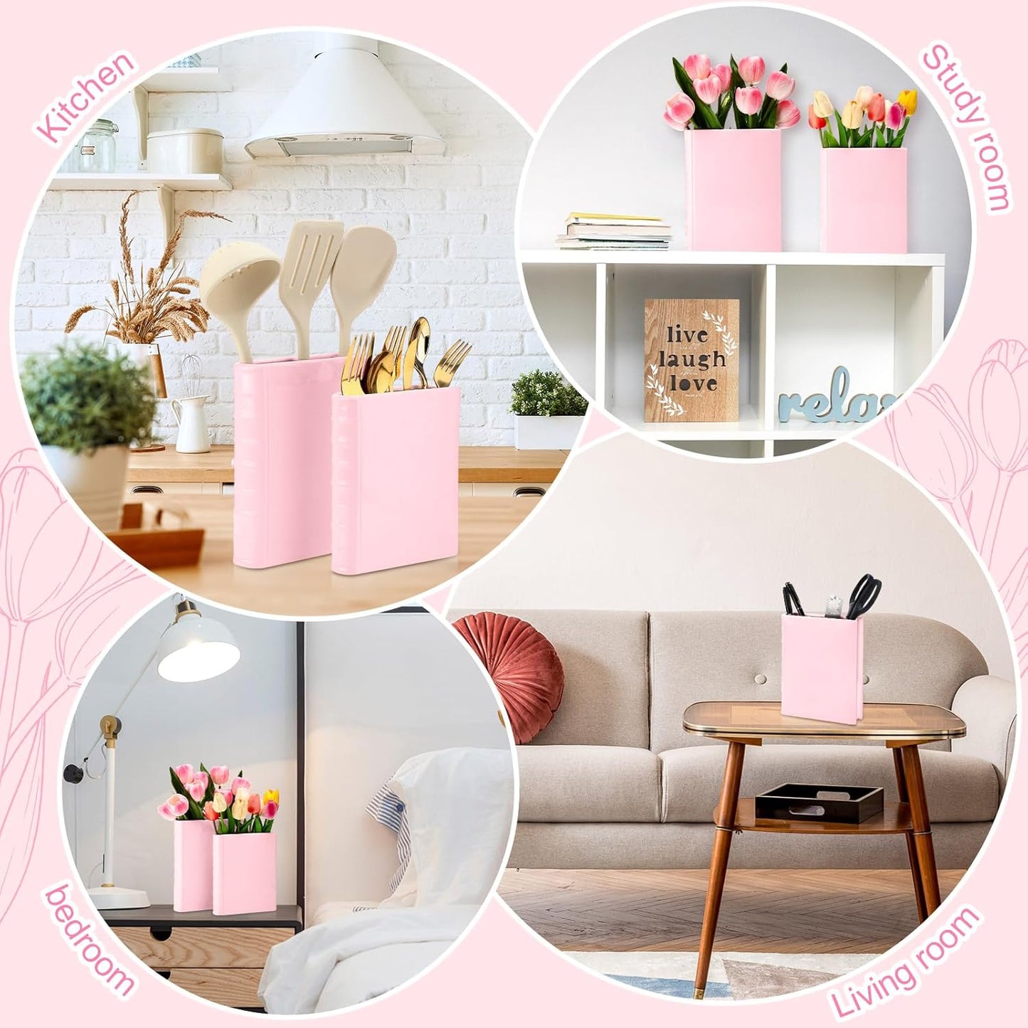 2 Vesici Pcs Ceramic Book Shape Vase for Flowers Gifts for Christmas Cute Bookshelf Decor Vase for Book Lovers Gifts