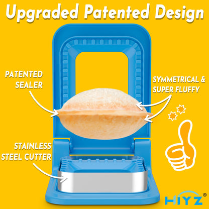 HiYZ Sandwich Cutter and Sealer - Square Stainless Steel Decruster Sandwich Maker - Peanut Butter and Jelly Crustless Sandwich Bread Pancake Maker Cookie Cutter for Kids Children Boys Girls