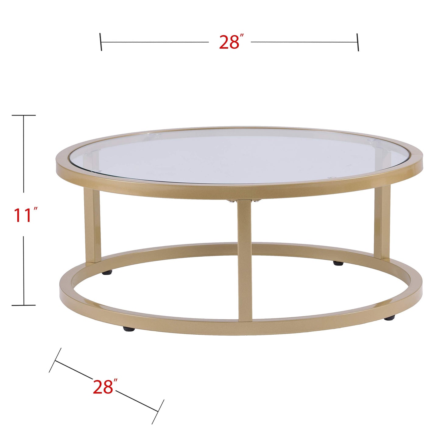 SEI Furniture Evelyn Glam Nesting Coffee Table 2-pc Set, Gold