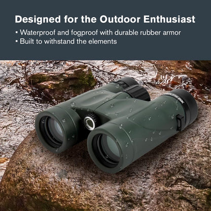 Celestron - Nature DX 10x32 Binoculars – Ideal for Birding and Outdoors – 32mm Objective Lenses – Wide 7.4° Field of View – BaK-4 Prisms – Fully Multi-Coated – Waterproof and Fogproof