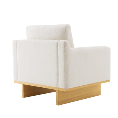Christopher Knight Home Modern Minimalist Accent Chair with Solid Wood Frame Soft Cushions Spacious Seat Living Room Bedroom Reading Chair, White